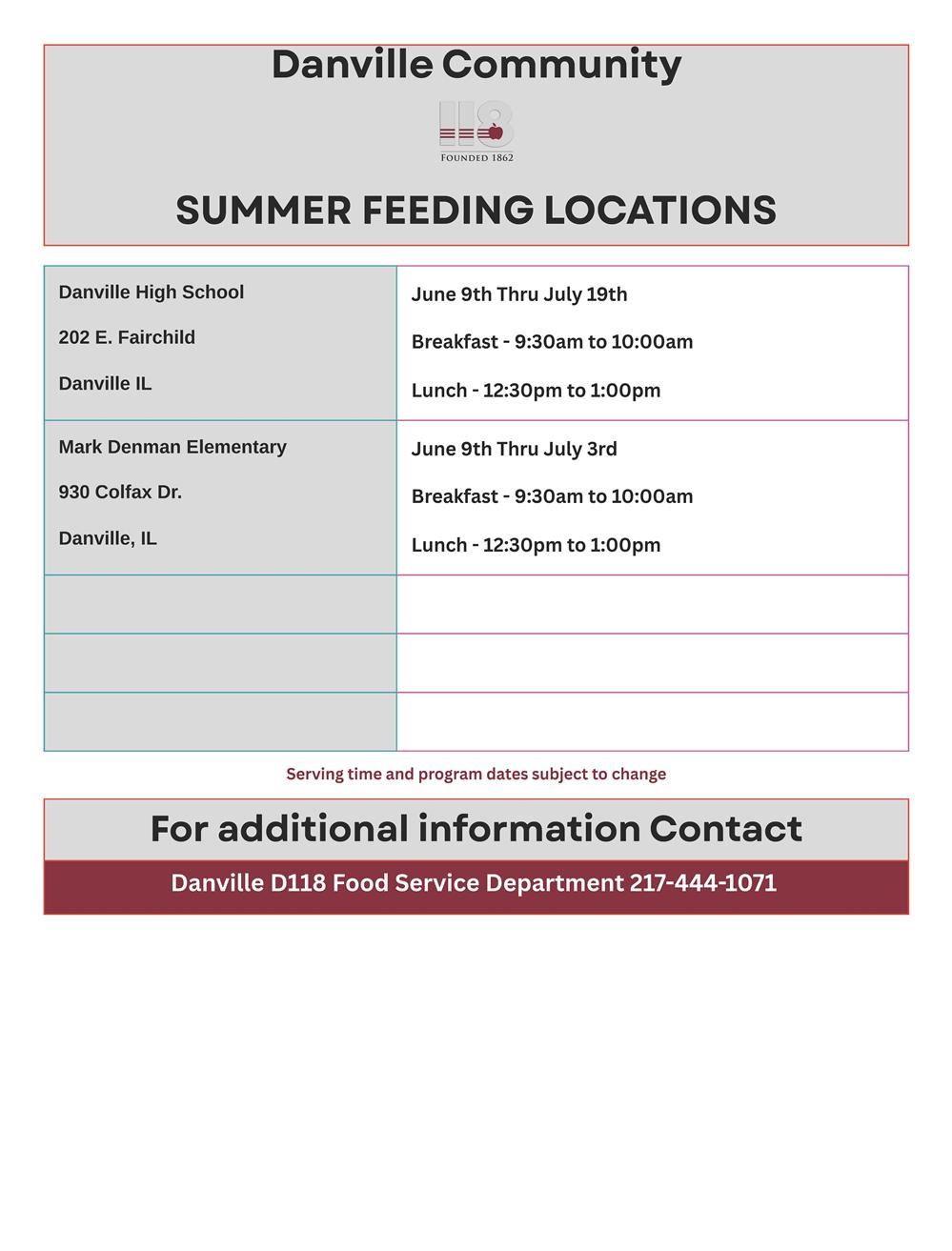  Summer Feeding Program